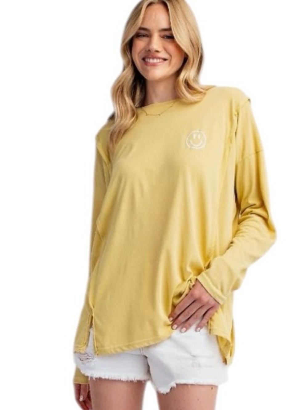 8000:  EASEL NWT TOP CREAM MUSTARD (H18) - Picture 2 of 2